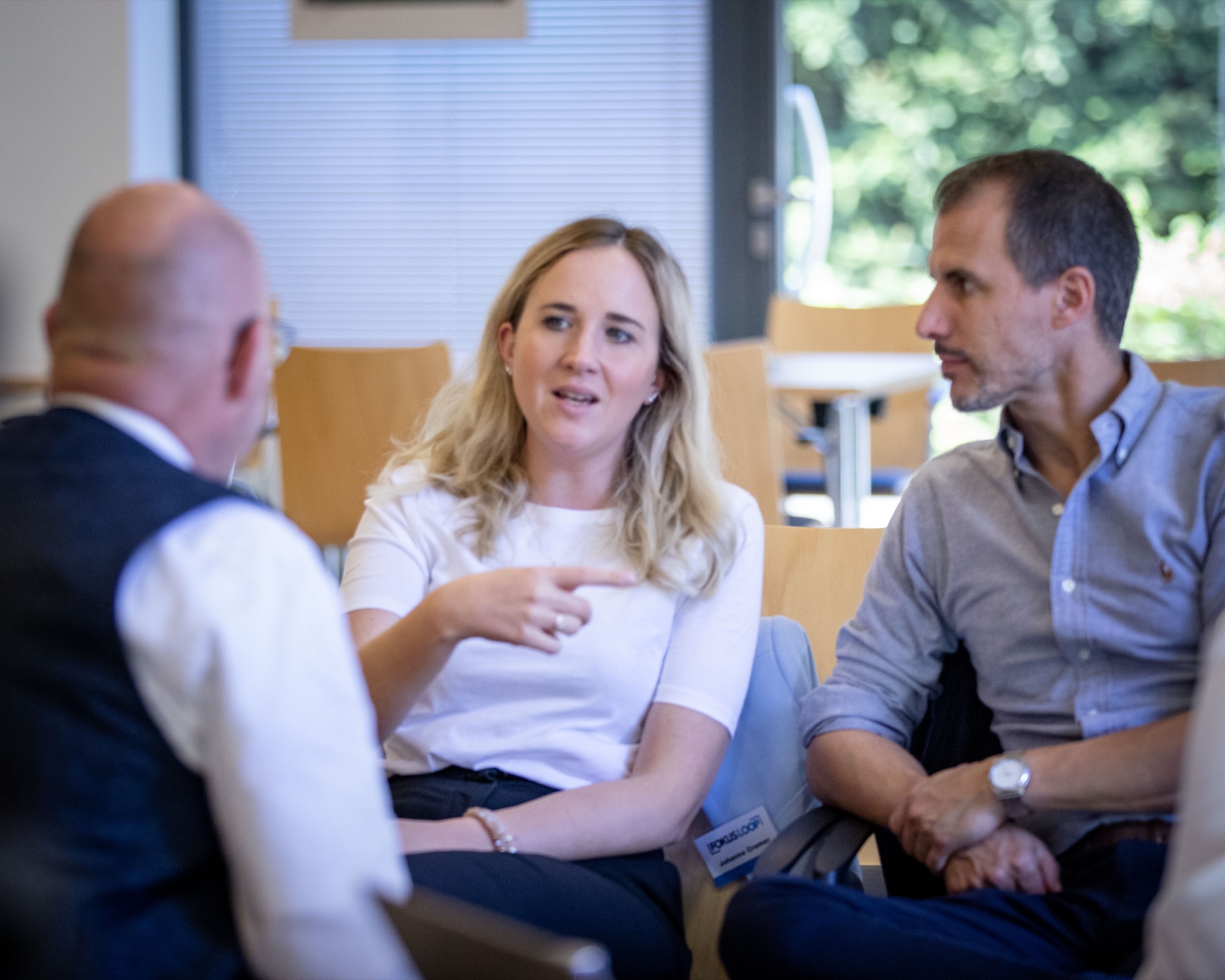 Johanna Martin im Gespräch mit Unternehmern